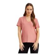 Fay Rosa V-ringad blus avslappnad stil Pink, Dam