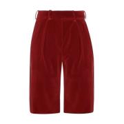 Alexandre Vauthier Burgundy Bomullsshorts Hög Midja Red, Dam