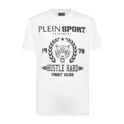 Plein Sport Vit Grafisk T-shirt Rund Hals Kort Ärm White, Herr