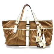 Celine Vintage Pre-owned Canvas handvskor Beige, Dam