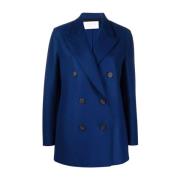 Harris Wharf London Oversized Dubbelknäppt Blazer Blue, Dam