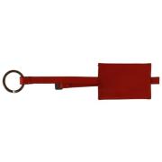 Costume National Elegant Lder Nyckelring - Rd Red, Unisex