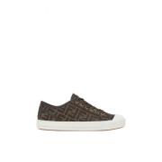 Fendi Brun Domino Jacquard Sneakers Brown, Dam