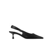 Jimmy Choo Svarta läderpumps med logotyp Black, Dam