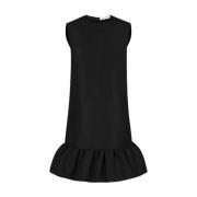 Nina Ricci Svart Peplum Mini Klänning med Volang Black, Dam