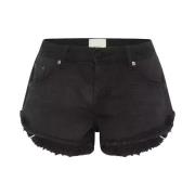 One Teaspoon Svarta Dukes Low Waist Shorts Black, Dam