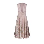 Zimmermann Blommig Plunge Midi Klänning Multicolor, Dam