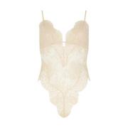 Zimmermann Kräm Blonde V-ringad Body Illustration Beige, Dam