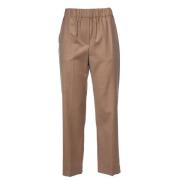 Max Mara Weekend Komfort Flanell Ull Byxor Brown, Dam