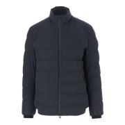 Woolrich Stretch Nylon Dunjacka med Hög Krage Blue, Herr