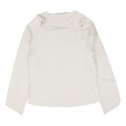 Studio Nicholson Drape Sleeve Top i Bianco Beige, Dam