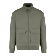 Pure Path Zip-Up Utility Sweater Green, Herr