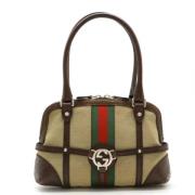 Gucci Vintage Pre-owned Canvas gucci-vskor Beige, Dam