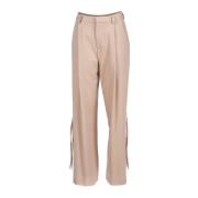 Semicouture Beige Athenais Dragkedja-Hem Byxor Beige, Dam