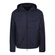 Emporio Armani Blå Nylon Jacquard Brev Blouson Blue, Herr