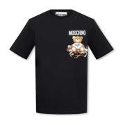 Moschino Tryckt T-shirt Black, Herr