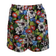 Dolce & Gabbana Blommiga badshorts med logotryck Multicolor, Dam