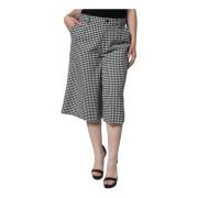 Dolce & Gabbana Houndstooth Wide Leg Byxor Dragkedja Stängning Multico...