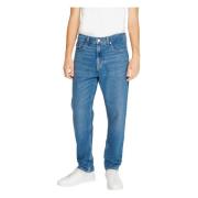 Tommy Jeans Blå Plain Herr Jeans med Dragkedja Blue, Herr