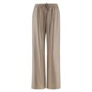 Herno Metallic Flanellbyxor med Elastisk Midja Beige, Dam