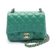 Chanel Vintage Pre-owned Laeder axelremsvskor Green, Dam