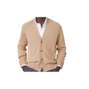 Officine Générale Italiensk Merinoull Cardigan Brown, Herr