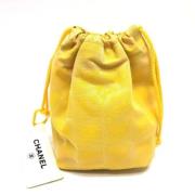 Chanel Vintage Pre-owned Canvas axelremsvskor Yellow, Dam