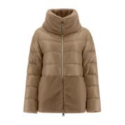 Herno Eko-päls trim pufferjacka oversized Brown, Dam