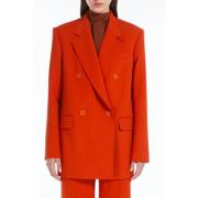 Max Mara Studio Orange Lamella Jackor Orange, Dam