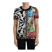 Dolce & Gabbana Multifärgad Tryckt Casual T-shirt Multicolor, Dam