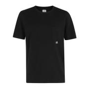 C.p. Company Fick T-shirt i Garment-Dyed Stil Black, Herr