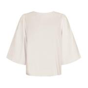 Neo Noir Lorraine Poplin Blus Ivory Beige, Dam