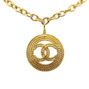 Chanel Vintage Pre-owned Metall halsband Yellow, Dam