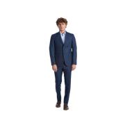 Baldinini Blått Ull Slim Fit Kostym Blue, Herr