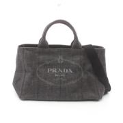 Prada Vintage Pre-owned Denim totevskor Gray, Dam