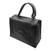 Orciani Svart Läderhandväska Elegant Stil Black, Dam