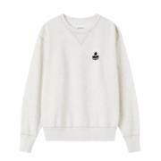 Isabel Marant Långärmad bomulls sweatshirt logotyp White, Herr