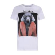 Max Mara Hundtryck Bomull T-shirt Multicolor, Dam