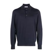 Brunello Cucinelli Klassisk Polo Tröja Cw425 Blue, Herr