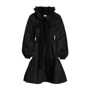 Patou Svart Ruffle Krage Klänning Black, Dam