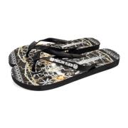 Philipp Plein Skull Grafiska Flip Flops Snygg Design Multicolor, Dam