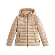 Woolrich Quiltad Vadderad Jacka Beige, Dam