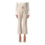 Liu Jo Cropped Eco-läderbyxor Flare-stil White, Dam