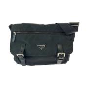 Prada Vintage Pre-owned Canvas crossbodyvskor Black, Dam