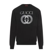 Gucci Svart Sweatshirt Aw24 Stilren Bekväm Black, Herr