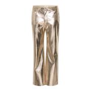 Soaked in Luxury Metallic Straight-Leg Guldbyxor Yellow, Dam