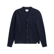 Norse Projects Merino Lambswool Cardigan Mörkblå Blue, Herr