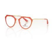 Frankie Morello Aviator Glasögon Korallprofil Metallarmar Red, Dam