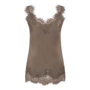 Gold Hawk Taupe Spets Tank Top Brown, Dam