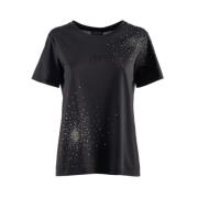 Nenette Svart T-shirt med strassapplikationer Black, Dam